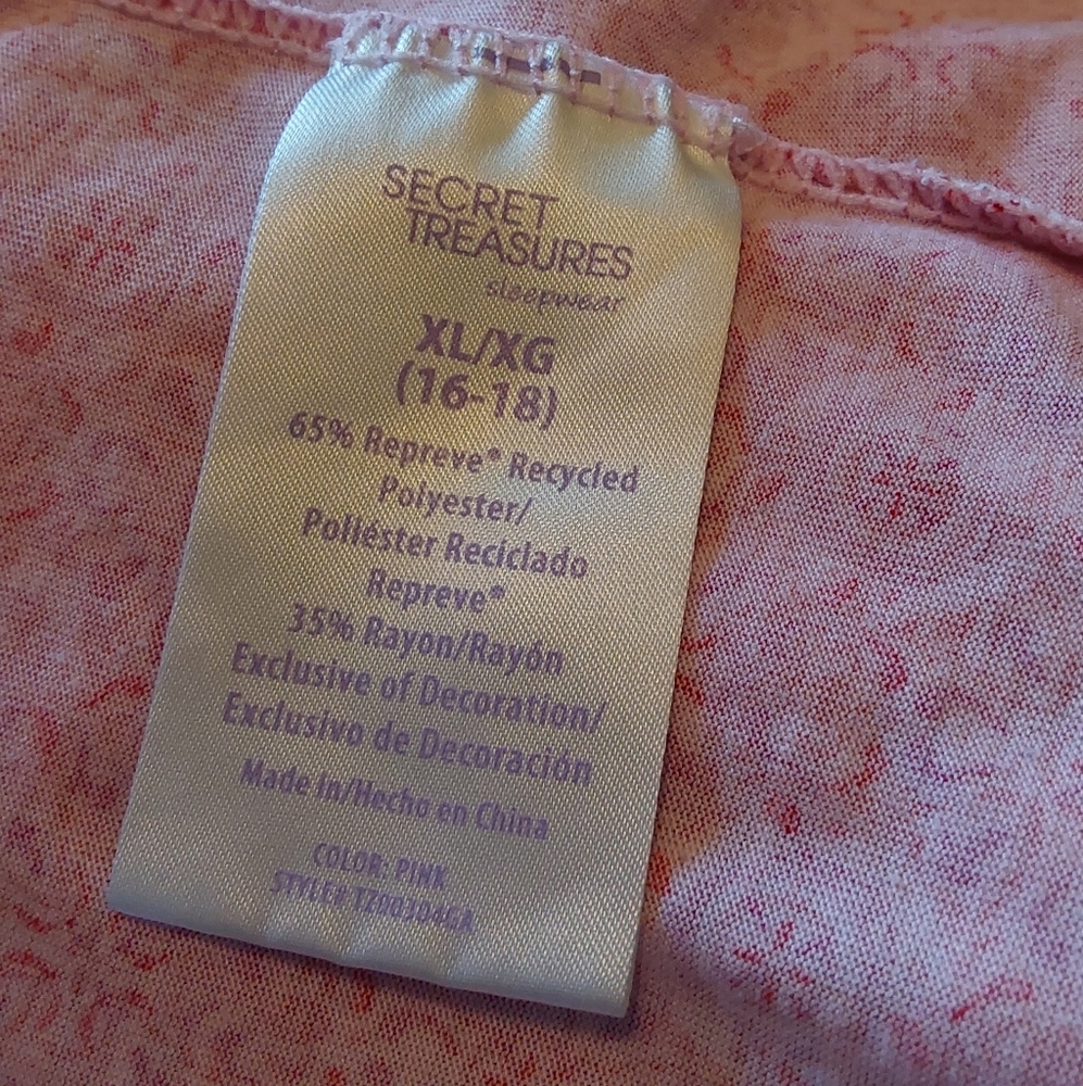 🌺 NEW Secret Treasures Pretty Pink Housedress/Nightgown - Picture 7 of 8